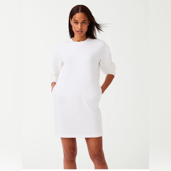 NWOT. Spanx AirEssentials Crew Neck Dress. Color:Cream. Size: L. - Picture 1 of 8